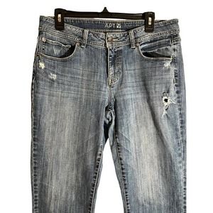 Apt 9‎ Womens Relaxed Crop Distressed Jeans Size 33”W x 28”L